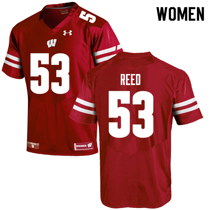 Women #53 Malik Reed Wisconsin Badgers College Football Jerseys Sale-Red - Click Image to Close